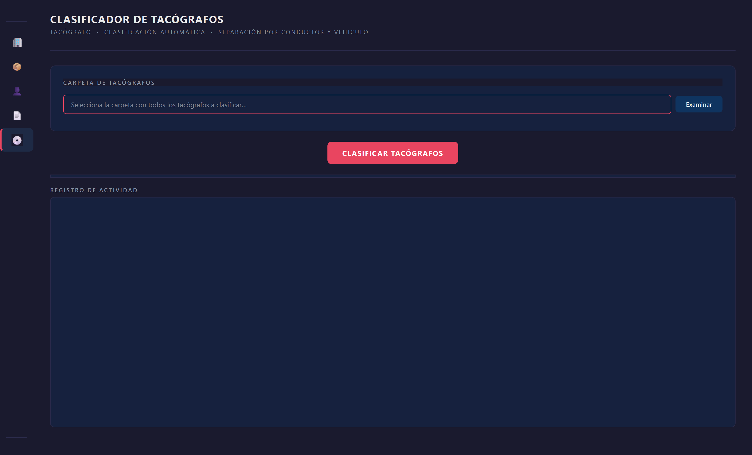 Panel clasificación de tacógrafos